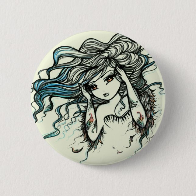 Punch of Colour Musical Angel Girl Fairy Fantasy 2 Inch Round Button (Front)