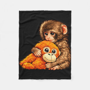Punch team punch cute baby monkey fleece blanket