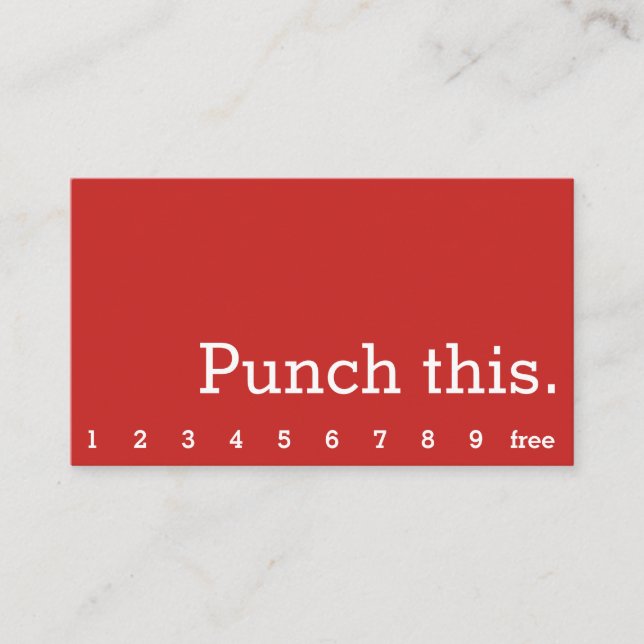 Punch This Simple Dark Loyalty Coffee Punch-Card (Front)