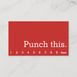 Punch This Simple Dark Loyalty Coffee Punch-Card Card