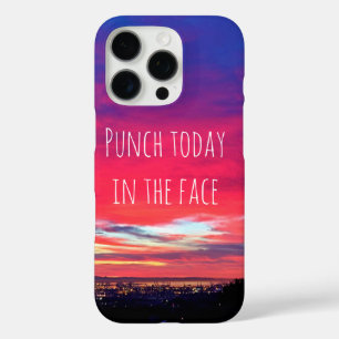 Punch Today in Face Hot Pink Blue Coastal Sunset iPhone 16 Pro Case