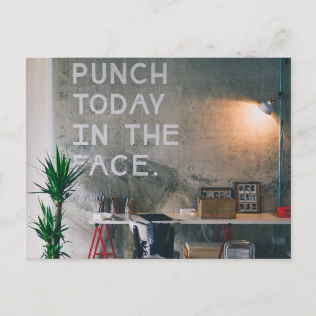 Punch Today In The Face (Neon) Postcard (Front)