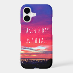 Punch Today Quote Hot Pink Blue Sunset Photo
