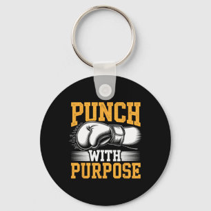 Punch With Purpose Boxer Sports Strength Gym Athle Keychain