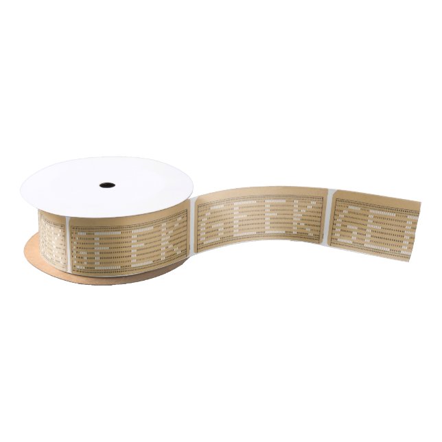 Punched Card GEEK Satin Ribbon (Spool)