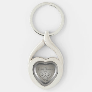 Punched Tin 10 Year Anniversary Keychain