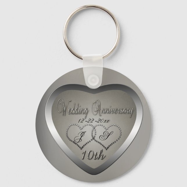 Punched Tin 10 Year Anniversary Keychain (Front)