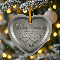 Punched Tin Look 10 Year Anniversary Ornament