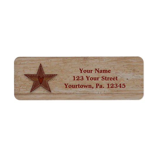 Punched Tin Star Address Label