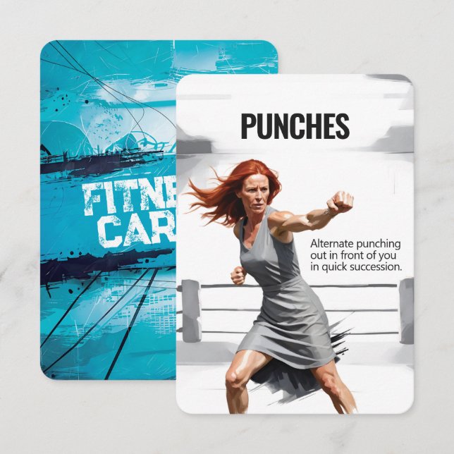 Punches Fitness Card with Blue Backing (Front/Back)