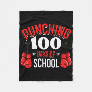 Punching 100 Days Of School Sports Boxing Gloves S Fleece Blanket