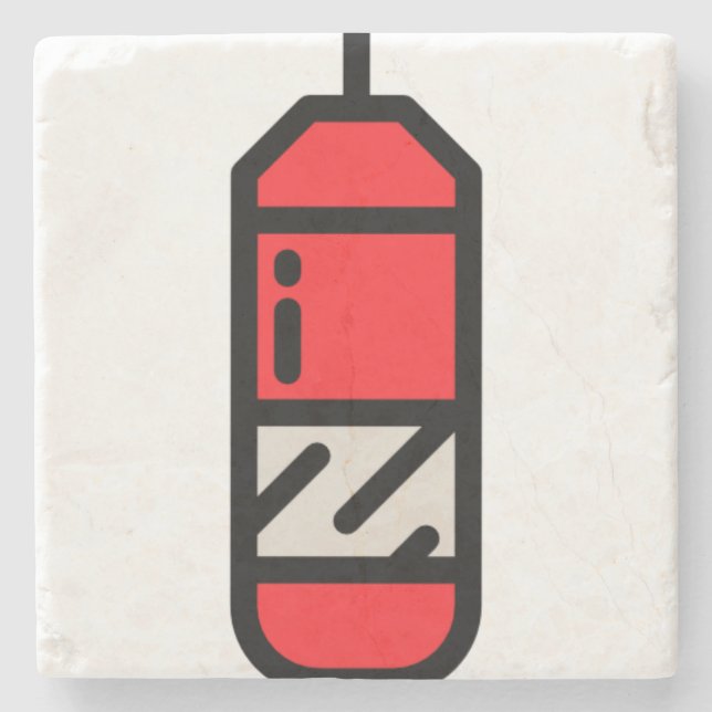 punching-bag stone coaster (Front)