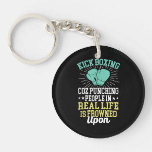 Punching People Is Frowned Upon Funny Sarcastic Ki Keychain