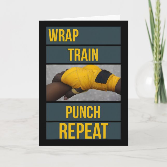 Punchy Graphics Wrap Train Punch Repeat, Boxing Ki Card (Front)