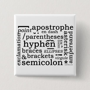 Punctuation 2 Inch Square Button