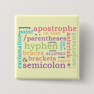 Punctuation II 2 Inch Square Button