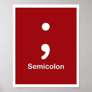 Punctuation Marks- Semicolon Poster
