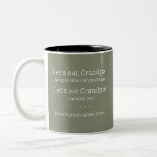 Punctuation Saves Lives - Grammar Rule Mug - Olive
