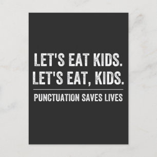 Punctuation Saves Lives Holiday Postcard
