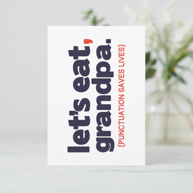 Punctuation saves lives invitation (Standing Front)