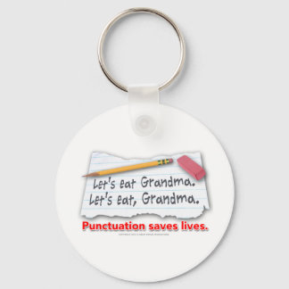 Punctuation Saves Lives Keychain