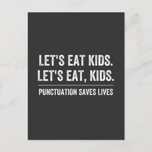 Punctuation Saves Lives Postcard (Front)