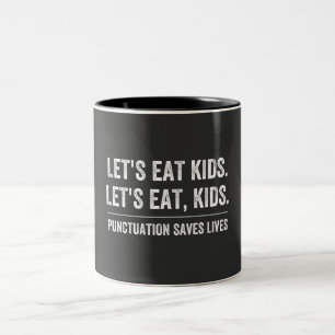 Punctuation Saves Lives Two-Tone Coffee Mug