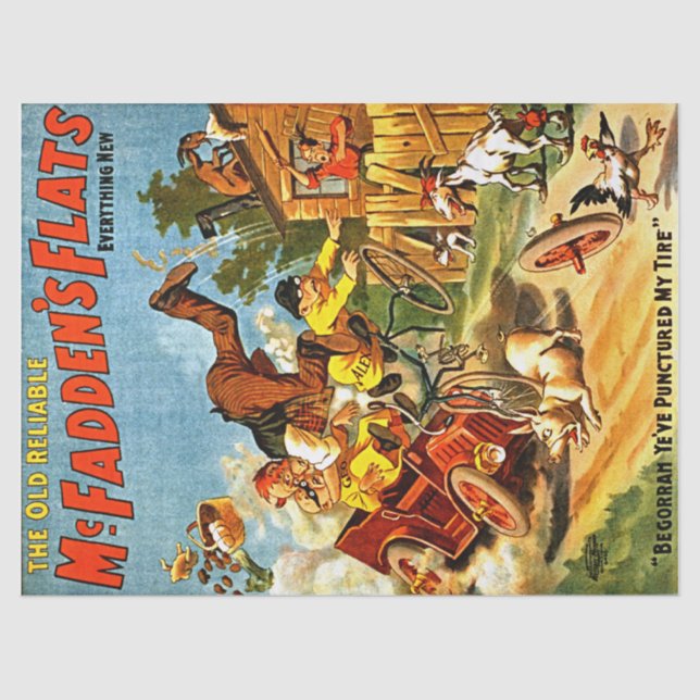 Punctured Tire GATC Decoupage Tissue Paper (Front)