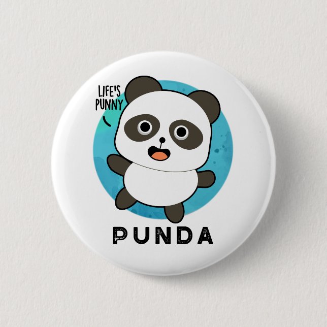Punda Funny Animal Panda Pun  2 Inch Round Button (Front)