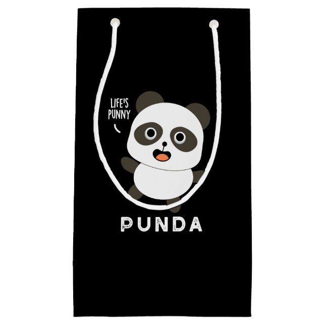 Punda Funny Animal Panda Pun Dark BG Small Gift Bag (Front)