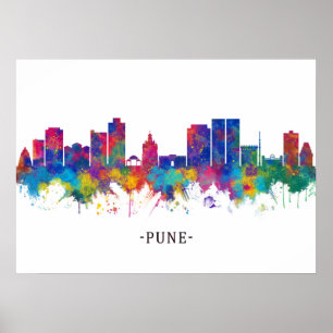 Pune Maharashtra Skyline Poster