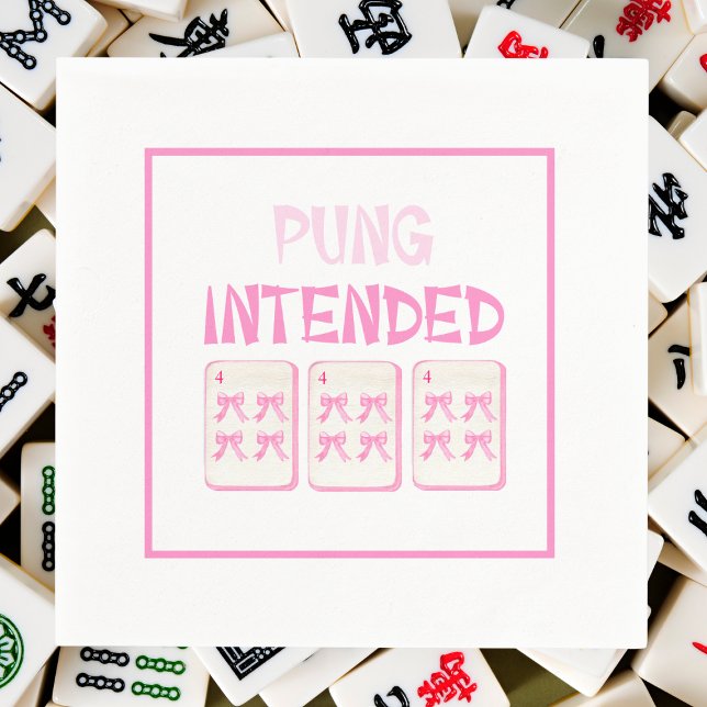Pung Intended Mahjong Coquette  Grandmillennial Napkin (Creator Uploaded)