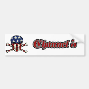 Punisher Skull Americana Flag Graphic Bumper Sticker