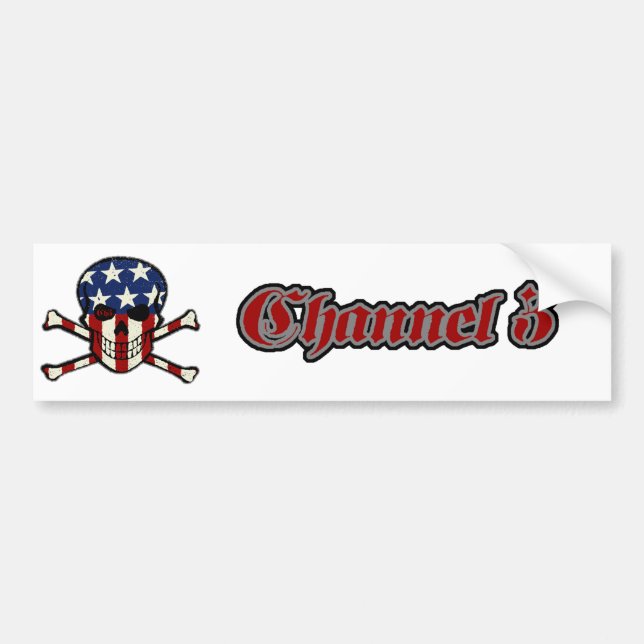 Punisher Skull Americana Flag Graphic Bumper Sticker (Front)