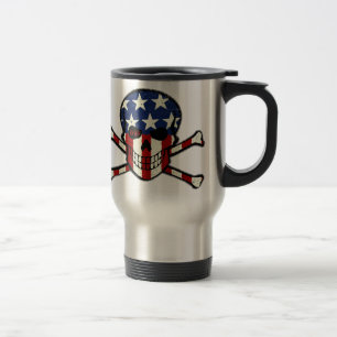 Punisher Skull Americana Flag Graphic Travel Mug
