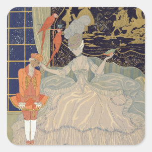 Punishing the Page (colour litho) Square Sticker