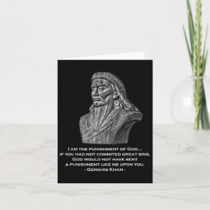 Punishment Of God - Genghis Khan Quote Card