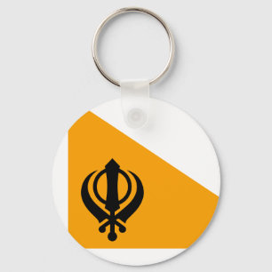 Punjab Sikh Holy Flag Sikhism Nishan Sahib Keychain