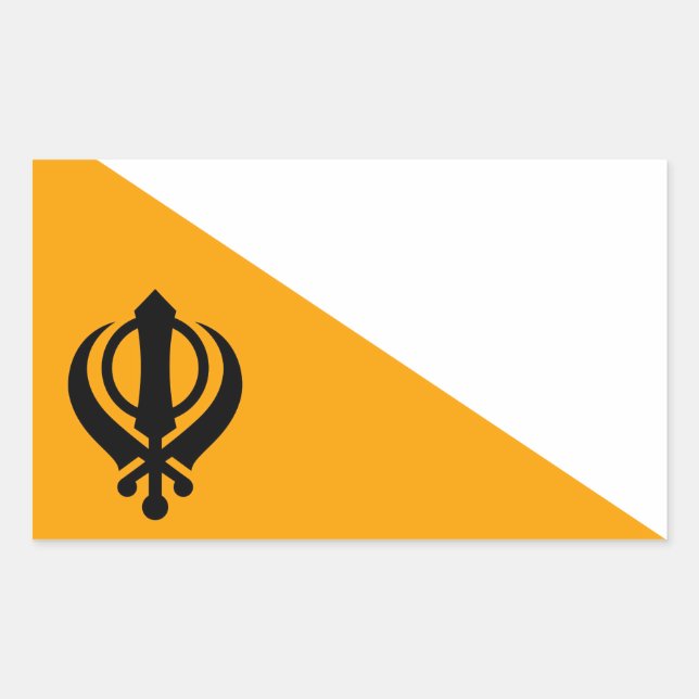 Punjab Sikh Holy Flag Sikhism Nishan Sahib Sticker (Front)