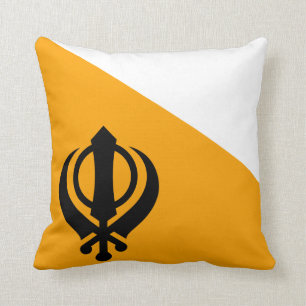 Punjab Sikh Holy Flag Sikhism Nishan Sahib Throw Pillow