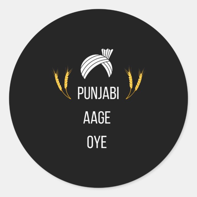 Punjabi Aa Gaye Oye Diljit Dosanjh Lohri Gift Holi Classic Round Sticker (Front)