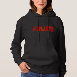 punjabi in red and gold hoodie t-shirt design