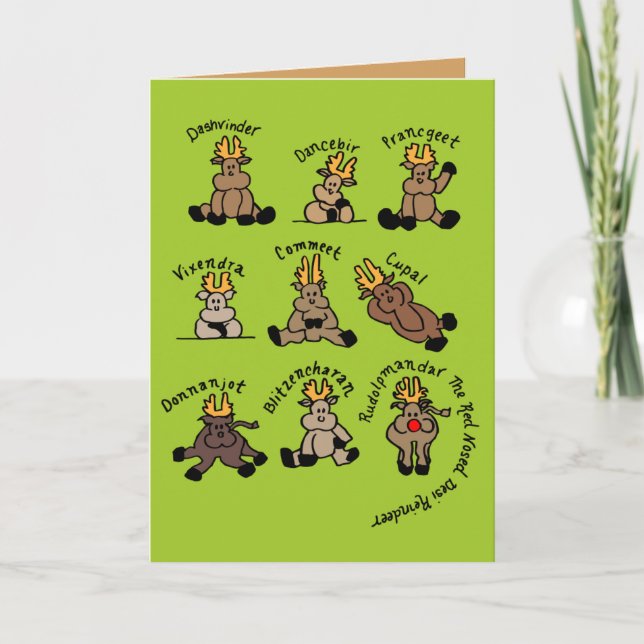 Punjabi Reindeer Holiday Card (Front)