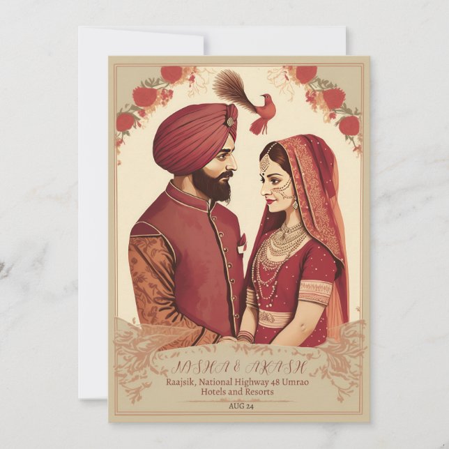 punjabi wedding invitation card (Front)