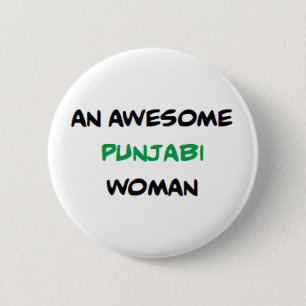 punjabi woman, awesome coffee mug 2 inch round button