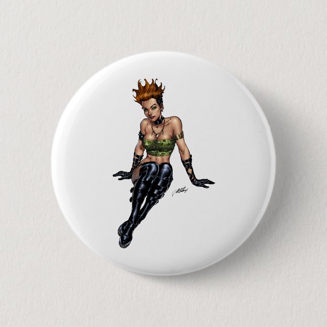 Punk Alternative Girl by Al Rio 2 Inch Round Button (Front)