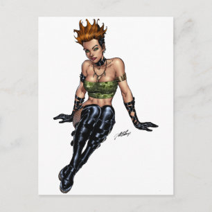 Punk Alternative Girl by Al Rio Postcard