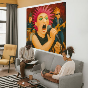 Punk Band - Large Wrapped Canvas Art Print