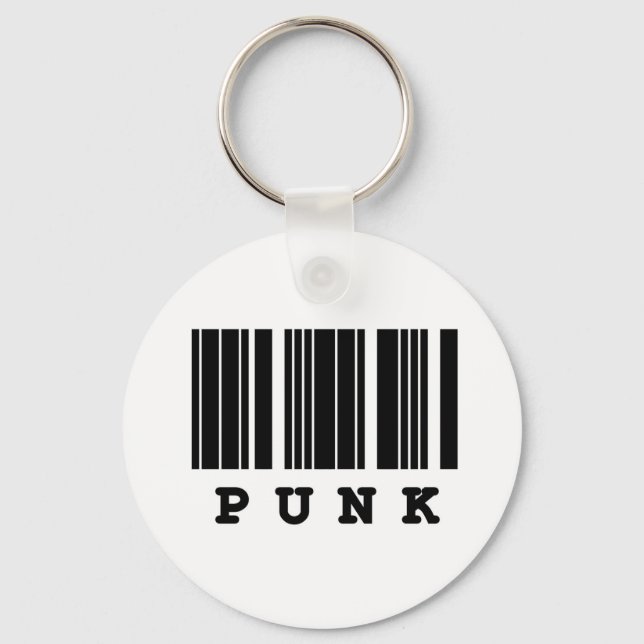 punk barcode design keychain (Front)