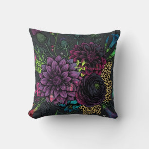 Punk Botanique Oreiller Floral Esthétique Sombre G